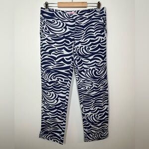 Lilly Pulitzer Elaine Cropped Pants Jacquard Bright Navy Size 4